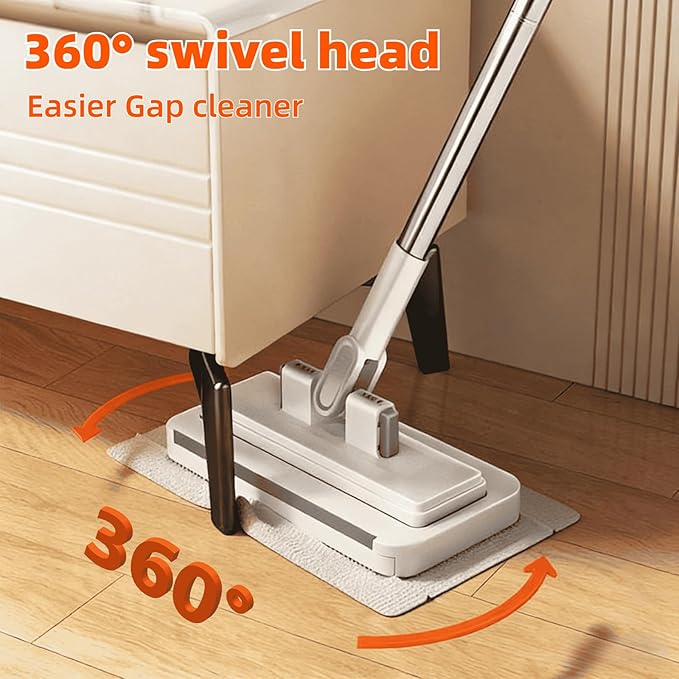 Clip on Mini Mop for Kitchen Counter & Floor – No Wash & Cloth Changing Lazy Mop | Automatic Gripping & Zero-Touch Snap-Grip System with 20 Cloths
