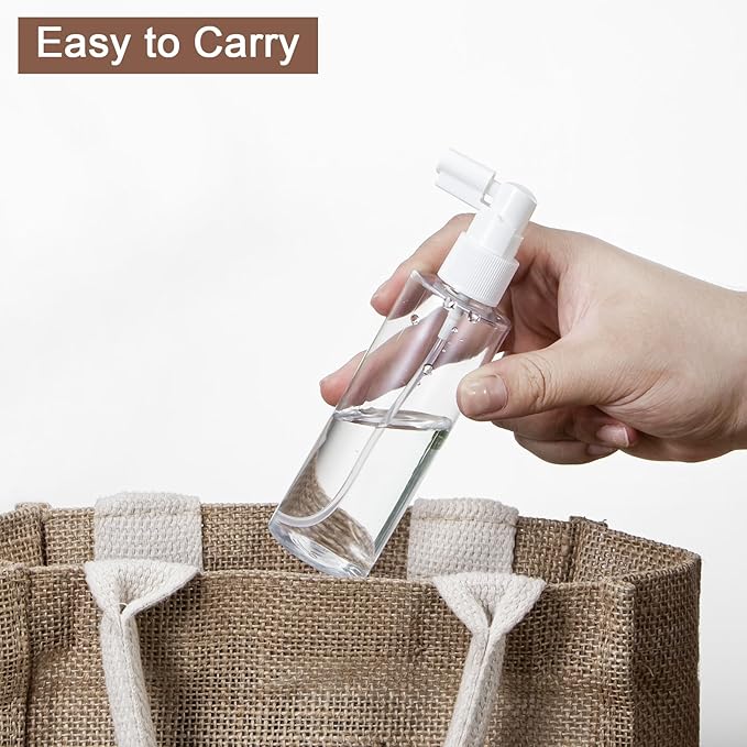 Yebeauty 100ml Portable Spray Bottles Small Plastic Empty Fine Mist with Tight Cap and Long Mouth Clear 3.3oz TSA Approved Travel Size Spray Atomizer for Plants Perfumes Cleaning Mouthwash, 2 Pack