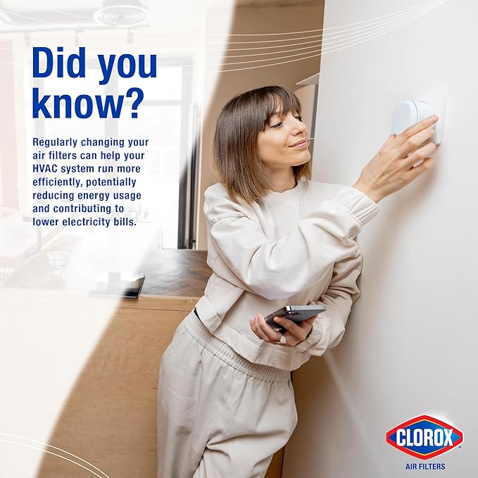Clorox 20x20x1 Air Filter, MERV 13 Pleated HVAC AC Furnace Air Filters, MPR 1500 & FPR 10 – Pack of 4