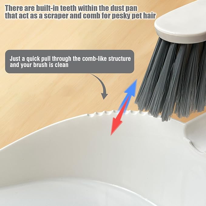 Dust pan Broom, Dust pan and Brush Set 2 Pack, Broom Sets Small, Mini Brush and Dustpan Set, Compact Hand Broom and Dustpan Set for Kitchen, Desktop, Sofa, Animal Cage