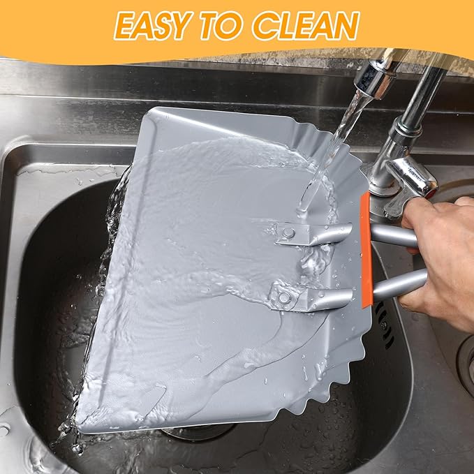 4 Pack Heavy Duty Metal Dustpan Large Wide Dust Pans for Household Handheld Wide Scooper and Debris Cleaning Tool Ideal for Home and Commercial Use(Grey,12 Inch)