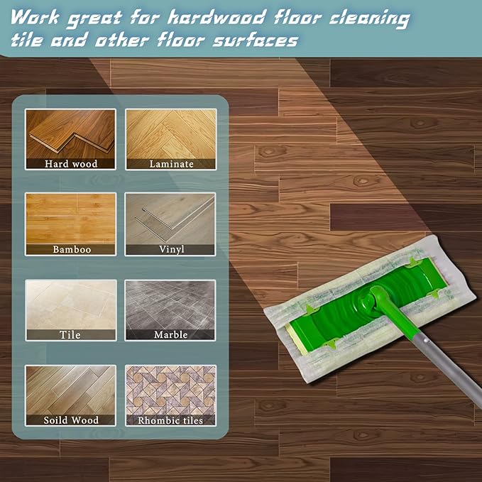 UKEENOR Dry Mop Refills 100 Counts Disposable Dusting Cloths Dry Sweeping Refills Dry Duster Cloths Mop Pads Floor Cloth Refills Electrostatic Cloths 7.8"x11.8" Extra Thick Box Packing