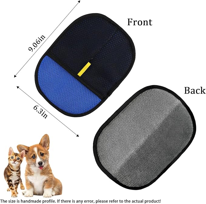 Yehenarn Pet Hair Remover Glove, 3PCS Cat Dog Hair Remover, Magic Electrostatic Pet Hair Brush Glove, Reusable Pet Hair Removal Tool for Furniture, Clothes, Couch, Bed, Carpet, Car Seat