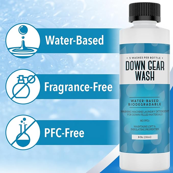 IMPRESA Concentrated Down Wash Detergent for Restored Loft & Warmth - High-Performance Detergent for Down Jackets, Coats, more to Improve Water Repellency - 8 oz, [5 Loads]