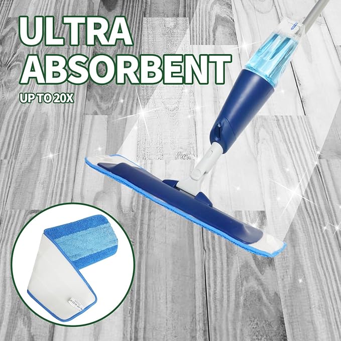 AmaVins 12 Pack Microfiber Cleaning Pads for Bona Mop, Reusable Microfiber Mop Pads for 18 Inch Mop, Hardwood Floor Replacement Cleaning Mop Pads, Machine Washes