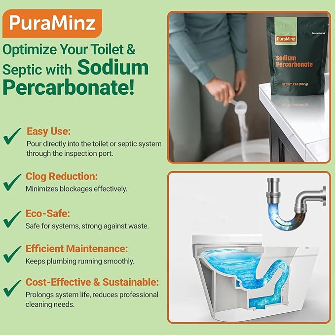 Sodium Percarbonate - 10 Pound - Premium Oxygen Bleach Powder - Solid Hydrogen Peroxide - Multipurpose Cleaner - Color Safe Laundry Stain Removal, Dishwasher, Deodorizer - Industrial Grade Strength