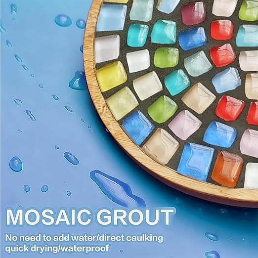 OOTDART Mosaic Crystal Grout, Mosaics Tile Tools, Mosaic Tile Accessories – Essential for Handmade Grouting and Perfect for DIY Craft Projects (Gray, 4.5oz)
