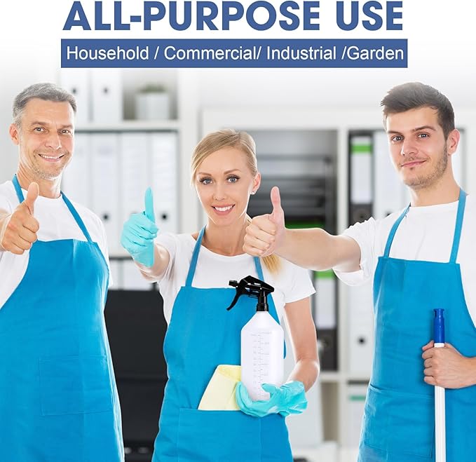 10 Pcs 48 oz Plastic Spray Bottle Bulk Refillable Empty Leakproof Heavy Duty Spray Bottles with Adjustable Nozzle for Cleaning Supplies Mist Bottles Planting (Black,Popular Style)