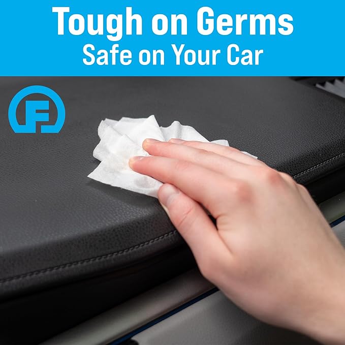 Fortress Car Interior Wipes (25 ct, Pack of 5) for Car Interior Cleaning, Dashboard, Seats, Detailing, and Steering Wheel [Travel Size] Skin-Safe Car Interior Cleaner Supplies