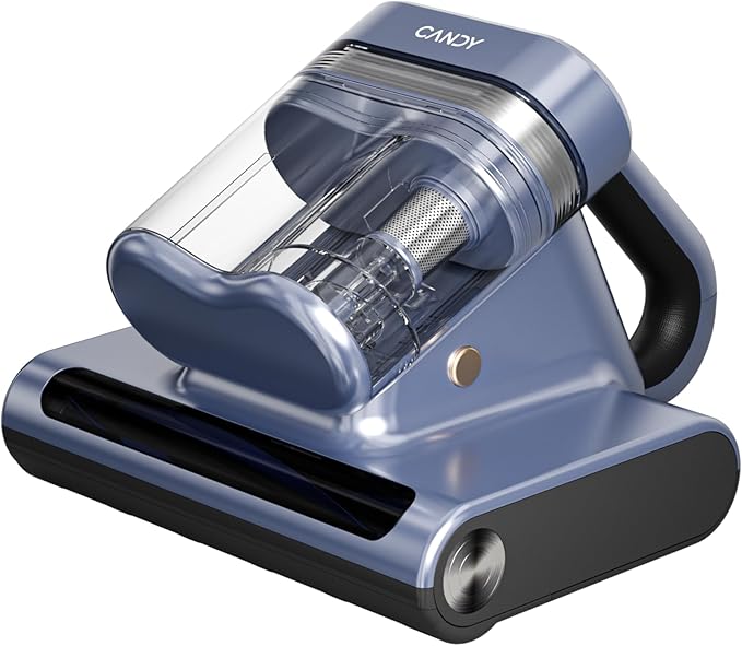 Candy Mattress Vacuum Cleaner, 16Kpa Bed Vacuum Cleaner with UV-C Light, 140°F Heat, 4 Level HEPA Filter & Ultrasonic, Versatile Handheld Vacuums for Bed, Sofa, Couch, Crib(Corded, 650W)