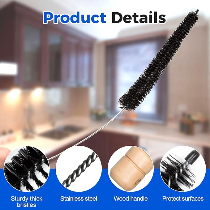Washing Machine Pipe Cleaning Brush, 2026 New Dryer Vent Cleaner lint Brush, Premium Refrigerator Coil Cleaning Brush Flexible Dryer Lint Cleaner Brush for Home and Laundry Room Use (5)
