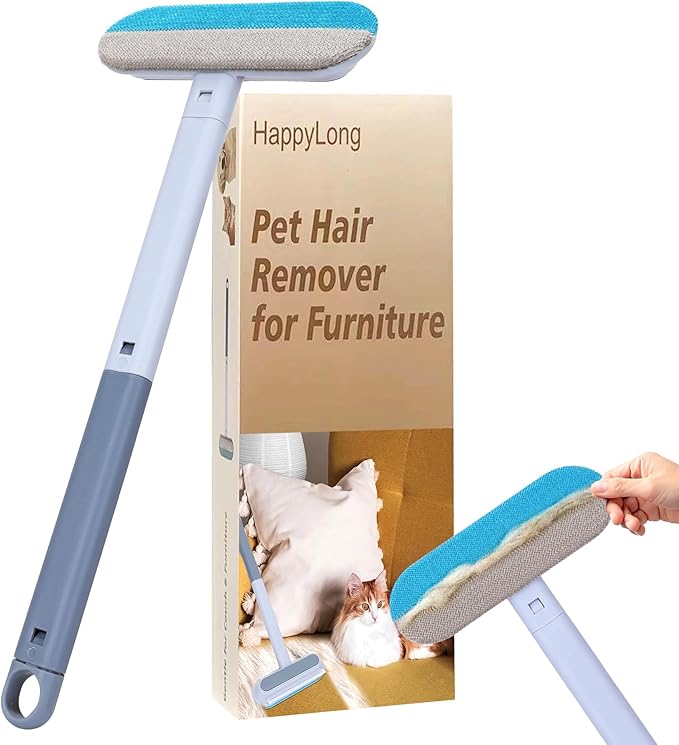HappyLong Pet Hair Remover for Furniture, 17.3Inch, Reusable Lint Brush for Dog and Cat Hair - Multifunctional Fur Removal Tool, Gentle on Couches, Carpets, Car Seat, Clothes, Bedding