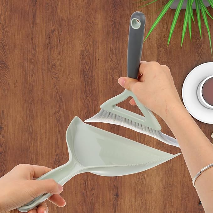UTHCLO Mini Broom and Dustpan Set Portable Handheld Desktop Cleaning Kit Compact Small Dustpan Brush for Keyboard Laptop Tabletop Use