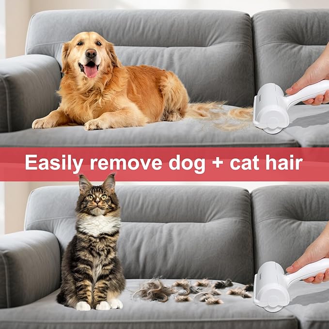 Cornnpet Roller Pet Hair Removal Tool – Reusable Lint Roller for Dogs & Cats – Self-Cleaning Fur Remover Brush - Portable, Multi-Surface Fur Removal Tool - Reusable Double Sided Travel Brush