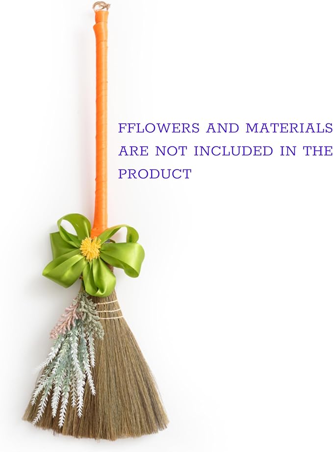 TTS Handmade Whisk Sweeping Broom - Vietnamese Straw Soft Broom for Indoor or Outdoor Sweeping - 9.45" Width, 39.37" Length