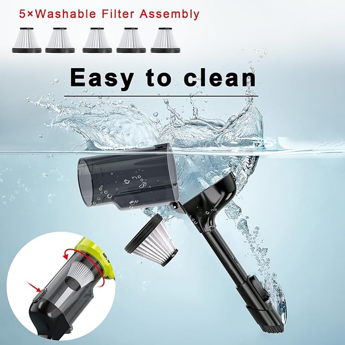 Adisipsoarin Cordless Vacuum Cleaner for Ryobi 18V Battery, Electric Handheld Vacuum Cleaner with 105AW Powerful Suction, Portable Vacuum Cleaner for Floor, Carpet, Car, Home (Battery Not Included)