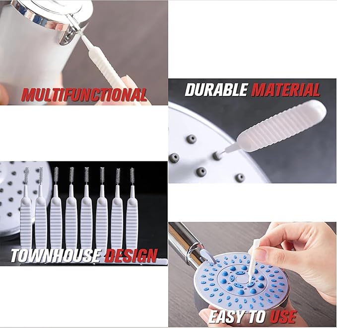 Gap Hole Anti-Clogging Cleaning Brush, 2025 Upgrade Shower Head Brush Shower Head Cleaning Brush Shower Head Cleaner Tool Multifunctional Shower Head Cleaning Brushes for Household Bathroom (20Pack)