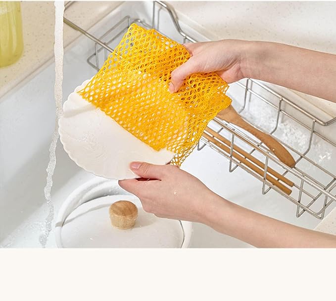 Dish Washing Net Scrubber/Innovative Mesh Cloth, Quick Dry - No More Sponges with Smell / 11.5 by 11.5 inches/Advanced Raw Material-Polypropylene 100% (Mint10 Gray10)