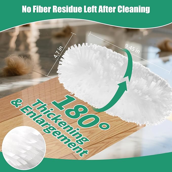 Senowi 60 Count Electrostatic Duster Refills Compatible with Swiffer Duster, Multi-Surface Dusting Refills, Microfibre Feather Dusters for Cleaning, White Unscented