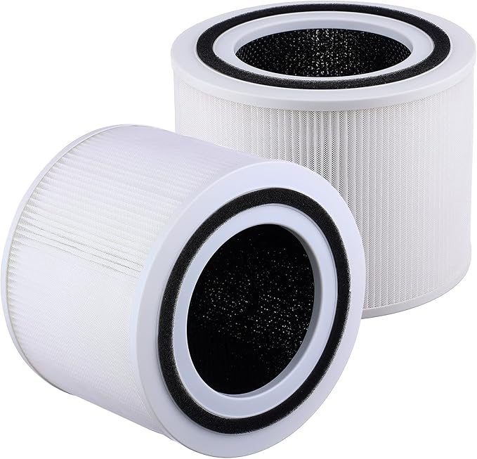 2 Pack Air Purifier replacement filter for Levoit Core 300 and Core 300S VortexAir Air Purifier, H13 true hepa filter Core 300-RF White