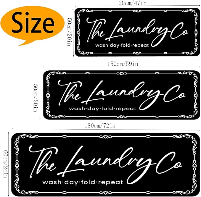 Laundry Room Rug Runner 20"X59" Non Slip Farmhouse Mats Organization and Washable Floor Long Rugs for Laundry Room Accessories Mudroom Kitchen Bathroom Area Rugs Decor