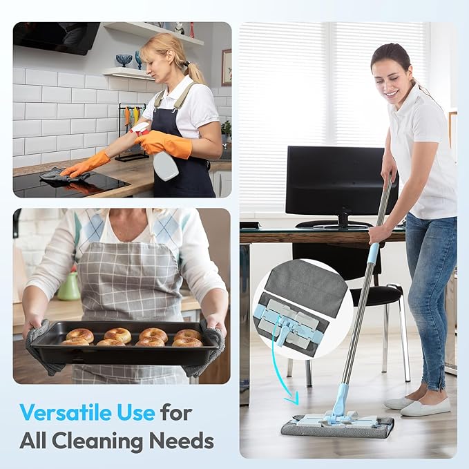 Microfiber Cleaning Cloths 12”x12” 12Pack Grey Lint Free Kitchen Cloths - Extra Thick, Streak-Free, Lint-Free, Fast Absorbent - Reusable Multi-Purpose Housekeeping Rags for Cars, Dishes, Floors, Tiles