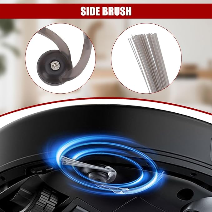 Replacement Accessories for Roborock Q7 M5: Parts for Roborock Robot Vacuum Q7 M5+/Q7 L5/Q7 L5+Series - 1 Main Brushes,4 Mop Pads,6 Side Brushes,4 Hepa Filters,1 Cleaning Tool,1 Screwdriver(17 pack)