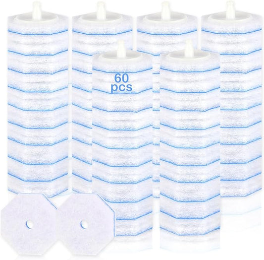 SVPSNUMSI 60 Count Disposable Toilet Wand Refills for Toilet Wand, 5X Cleaning Power Scrubber Refill, Bathroom Cleaning Supplies, No Falling Apart, Fresh Fragrance