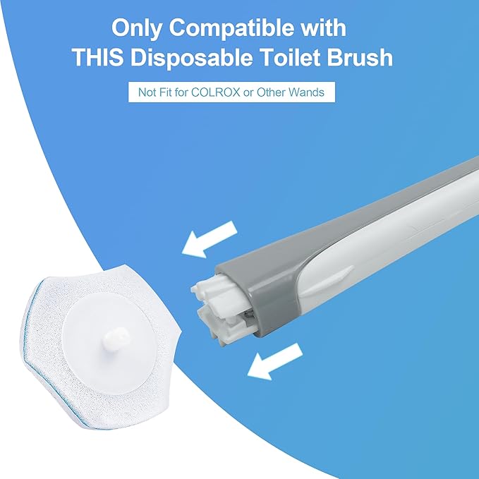 Disposable Toilet Brush with 40 Toilet Wand Refills, Wall Mounted Toilet Brush and Holder Set, Toilet Bowl Brush for Bathroom Toilet Sink Cleaning
