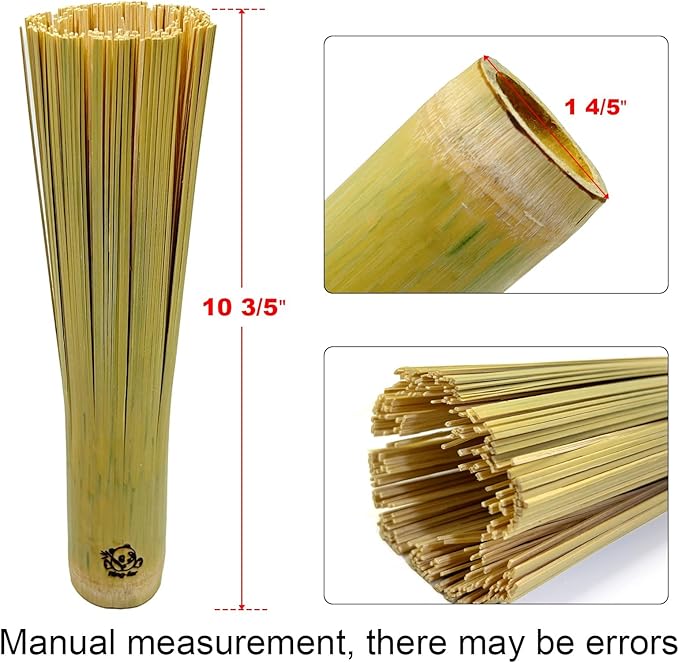 Ring-far Bamboo Wok Brush 2 Pack – Handmade Natural Scrubbers for Carbon Steel & Cast Iron, 100% Bamboo, No Metal, Eco-Friendly Kitchen Cleaning Brushes for Woks, Pans, Dishes, Teapots(for All Pots)