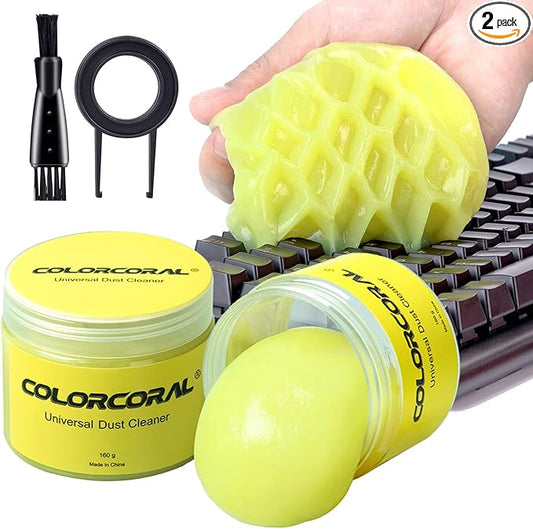 ColorCoral 2Pack Keyboard Cleaning Gel Set Universal Dust Cleaner for PC Keyboard Cleaning Car Detailing Slime Laptop Dusting Home and Office Electronics Cleaning Kit Computer Cleaning Slime