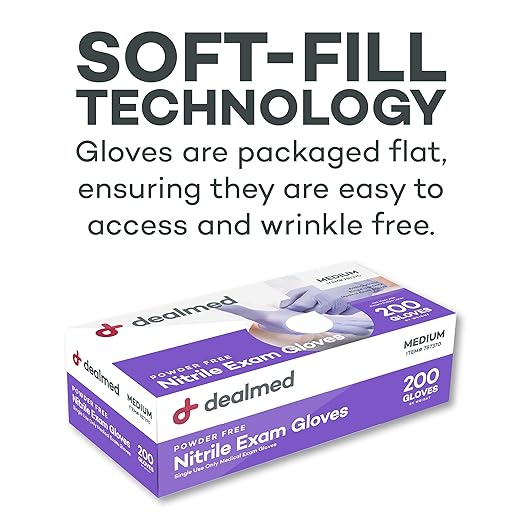 Dealmed Nitrile Medical Grade Exam Gloves, Disposable, Latex-Free, Medium (200 ct.)