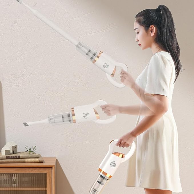 WGFOIP Powerful Cordless Vacuum Cleaner, Quiet Rechargeable Stick Vacuum Electirc Broom Dust Catcher for Pet Hair, Carpet