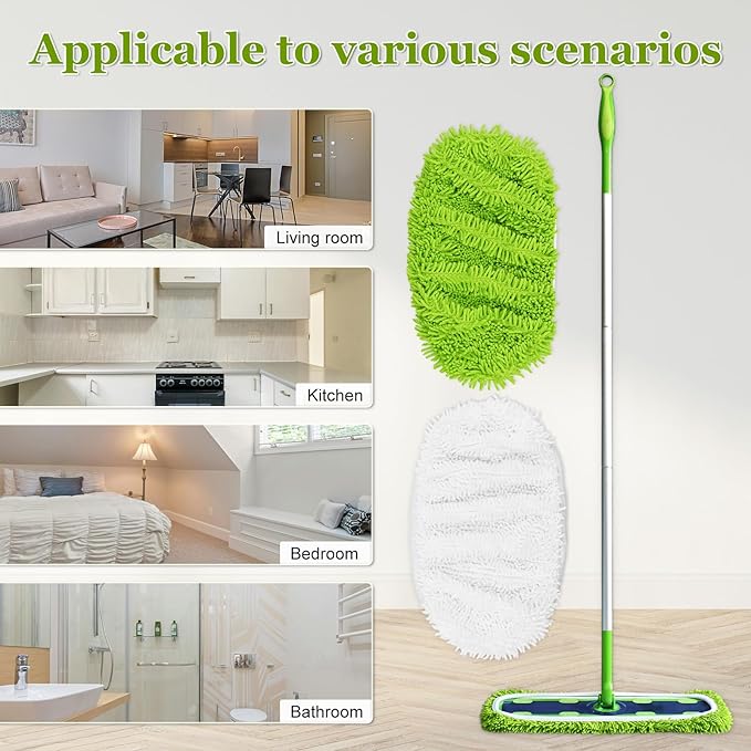 XL Mop Pads Compatible with Swiffer XL Sweeper, X-Large Dry Sweeping Cloths, XL Wet Pads Refills, Reusable Washable Microfiber Heavy Duty Wet Mopping Cloths for Hardwood Floor Cleaning, 4 Pack
