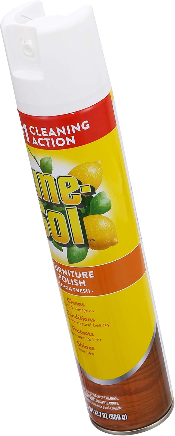 Pine-Sol Furniture Polish Aerosol, Lemon Scent - Wood Furniture Polish Spray Gives You A Powerful Clean You Can Trust - 12.7 Ounce - 6 Pack