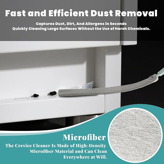 Flat Duster, Retractable Gap Dust Cleaning Artifact, Extendable Microfiber Duster with Bendable & Removable Head, Reusable Washable Dusting Wand for Home,Ceiling,Blinds (1pcs)