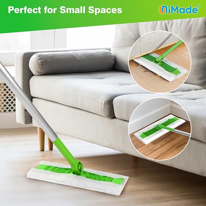 UNIMADE Dry Sweeping Cloths, 100 Count Mop Refill Compatible with Swiffer Sweeper - Disposable Duster Refills Mops for Cleaning Hardwood Floor Dust