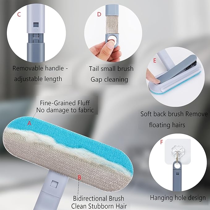 HappyLong Pet Hair Remover for Furniture, 17.3Inch, Reusable Lint Brush for Dog and Cat Hair - Multifunctional Fur Removal Tool, Gentle on Couches, Carpets, Car Seat, Clothes, Bedding