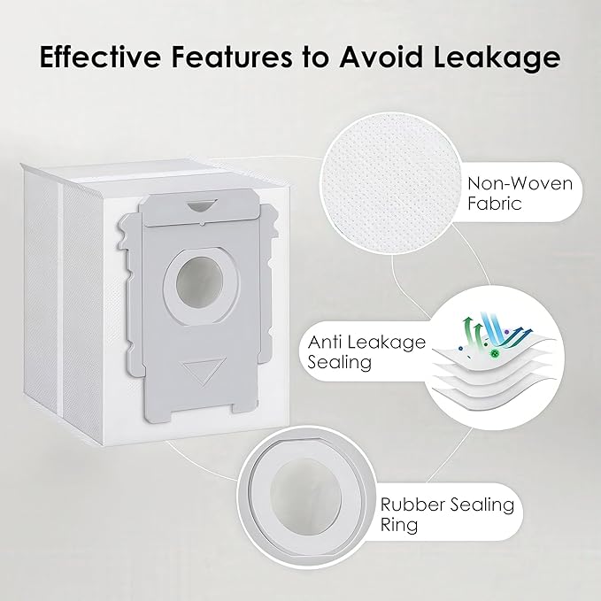 Intendvision 16 Packs Vacuum Bags for iRobot Roomba Clean Bags i, s, j Series, Replacement for i7, i7+, i8, i8+, i3, i3+, i4, i4+, i5, i5+ i6, i6+, j5, j5+, j6, j6+, j7, j7+, j8, j8+, s9, s9+, j9, j9+