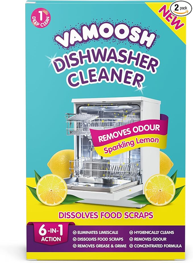 Vamoosh 6-in1 Dishwasher Cleaner | Deep Cleanse for Heavy-Duty Cleaning | Limescale Removal | Grease Elimination | Eco-Friendly | Hygienically Cleans | Environment Friendly | 100g (Pack of 2)
