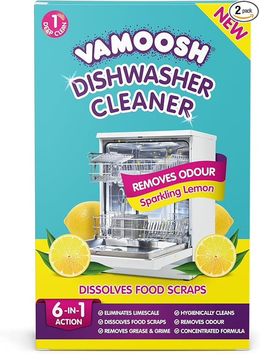 Vamoosh 6-in1 Dishwasher Cleaner | Deep Cleanse for Heavy-Duty Cleaning | Limescale Removal | Grease Elimination | Eco-Friendly | Hygienically Cleans | Environment Friendly | 100g (Pack of 2)