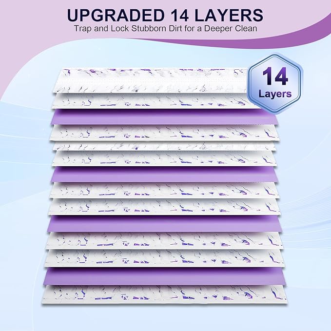 42 Count Disposable Power Mop Pads, 5X Cleaning Power Mop Refills for Swiffer Power Mop, Unscented 14-Layer Thickened Wood Mop Refill Pads for Surface Floor Cleaning