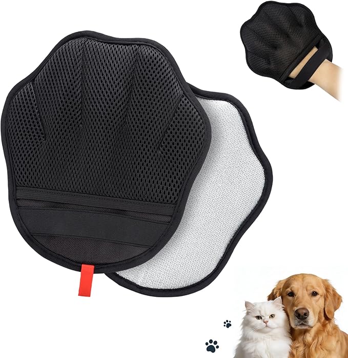 GoHere Pet Hair Removal Glove, Magic Brush Electrostatic Mitt for Cats & Dogs, Reusable Grooming Gloves, Pet Hair Remover Tool for Couch, Carpet, Clothes, Car Seat, Laundry