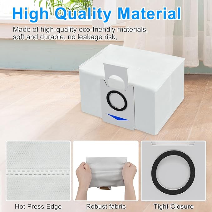 10 PSC Vacuum Bags Compatible with Ecovacs Deebot X1 Omni Turbo T10 T20 Omni T20/T20 Max/T20 Pro/X&T Series Robot Vacuum Cleaner,Dust Bags for Deebot T20 Omni