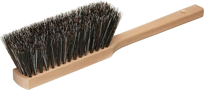 14.2" Hand Broom Soft Bristles Cleaning Brush, Dusting Brush with Wooden Handle, Clothes Brush, Handheld Car Broom, Long Counter Dust Brush, Bench Brush