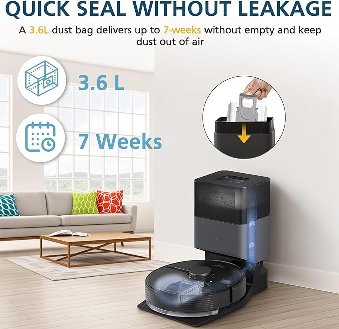 24 Packs Q10 Q7 Q5 Bag Replacement for Roborock Q10 S5+, Q7 M5+, Q5 Max+, 3.6L Vaccum Bag for Q10 X5+, Q5, Q5+, Q5 Pro+, Q8 Max+, Q7, Q7+, Q7 Max+, S8+, S8 Pro Ultra, S7 Pro Ultra, S7 MaxV Ultra