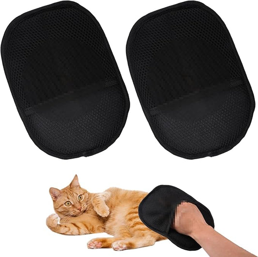 2Pcs Pet Hair Removal Glove for Cats & Dogs, Electrostatic Gloves Pet Hair, Double Sided Reusable Pets Grooming Hair Removal Glove for Washing, Deshedding Furniture, Car, Couch, Carpet