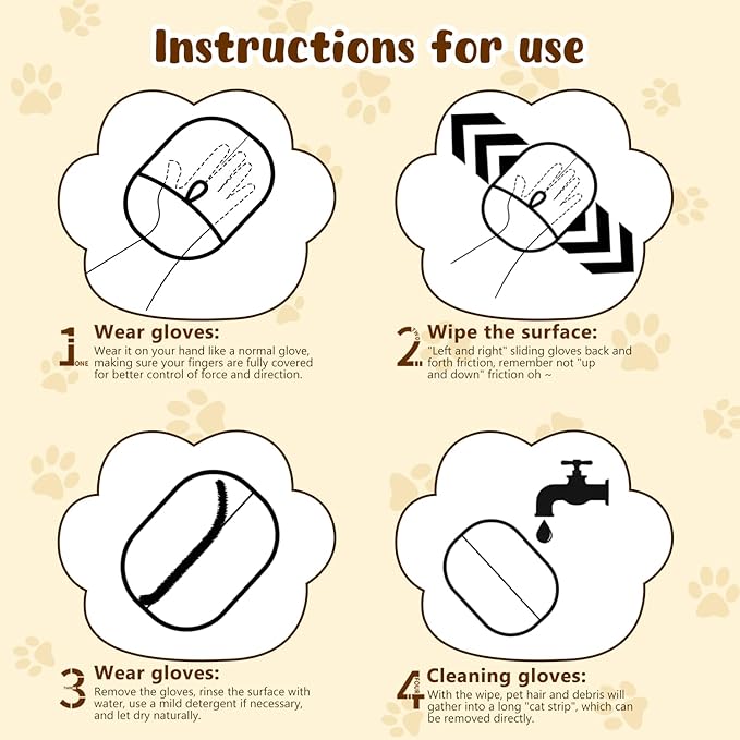 Pet Hair Removal Glove for Cats & Dogs,Upgrade Efficient Grooming Gloves for Pet Hair, Cat Grooming Gloves for Hair Removal, Reusable Pets Hair Remover Glove, Removal Gloves for Pets Hair (2 PCS)
