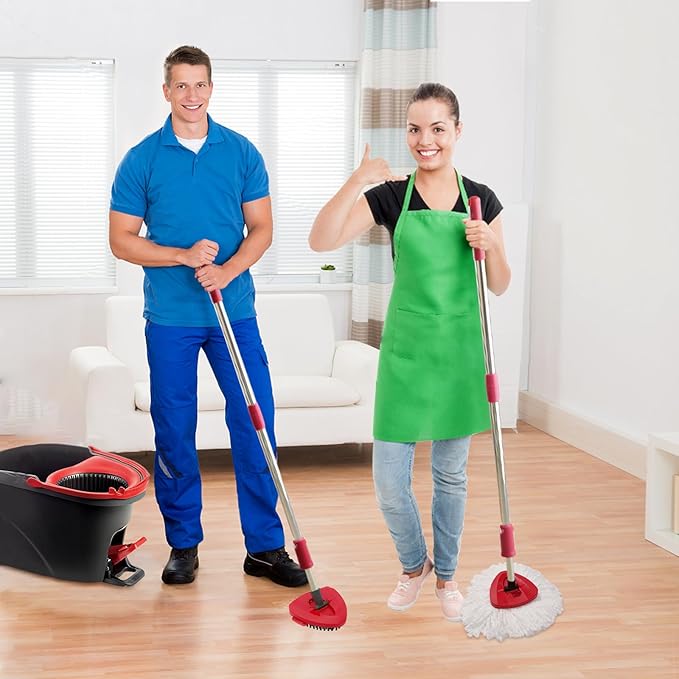 7-Pack Mop Heads Replacements for O Cedar EasyWring 1 Tank System, Includes 4 Microfiber Spin Mops, 2 Scrub Brushes, and 1 Base, Reusable Set Mop Replace Head for Cleaning Home, Bathroom, Kitchen