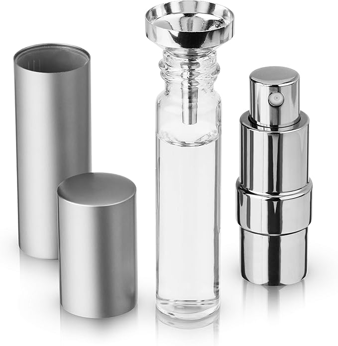 True Martini Atomizer Bar Mister, 15ml Capacity Vermouth Sprayer for the Perfect Dry Martini, Cocktail Mist Sprayer for Whiskey, Absinthe, Bitters & Aromatics, Refillable Glass Canister with Funnel